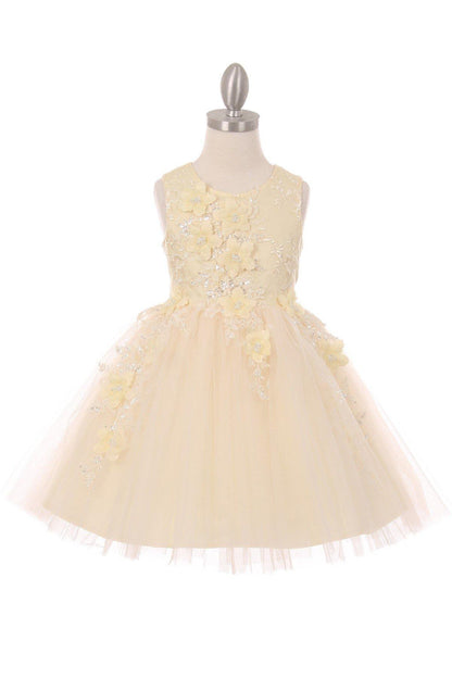 Short Embellished Gown Flower Girls Dress - The Dress Outlet Cinderella Couture