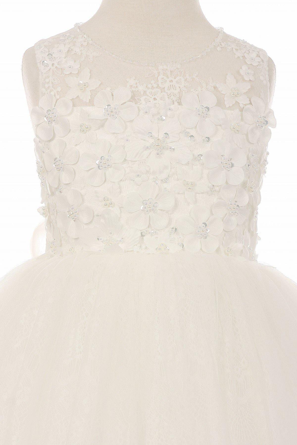Short Embellished Gown Flower Girls Dress