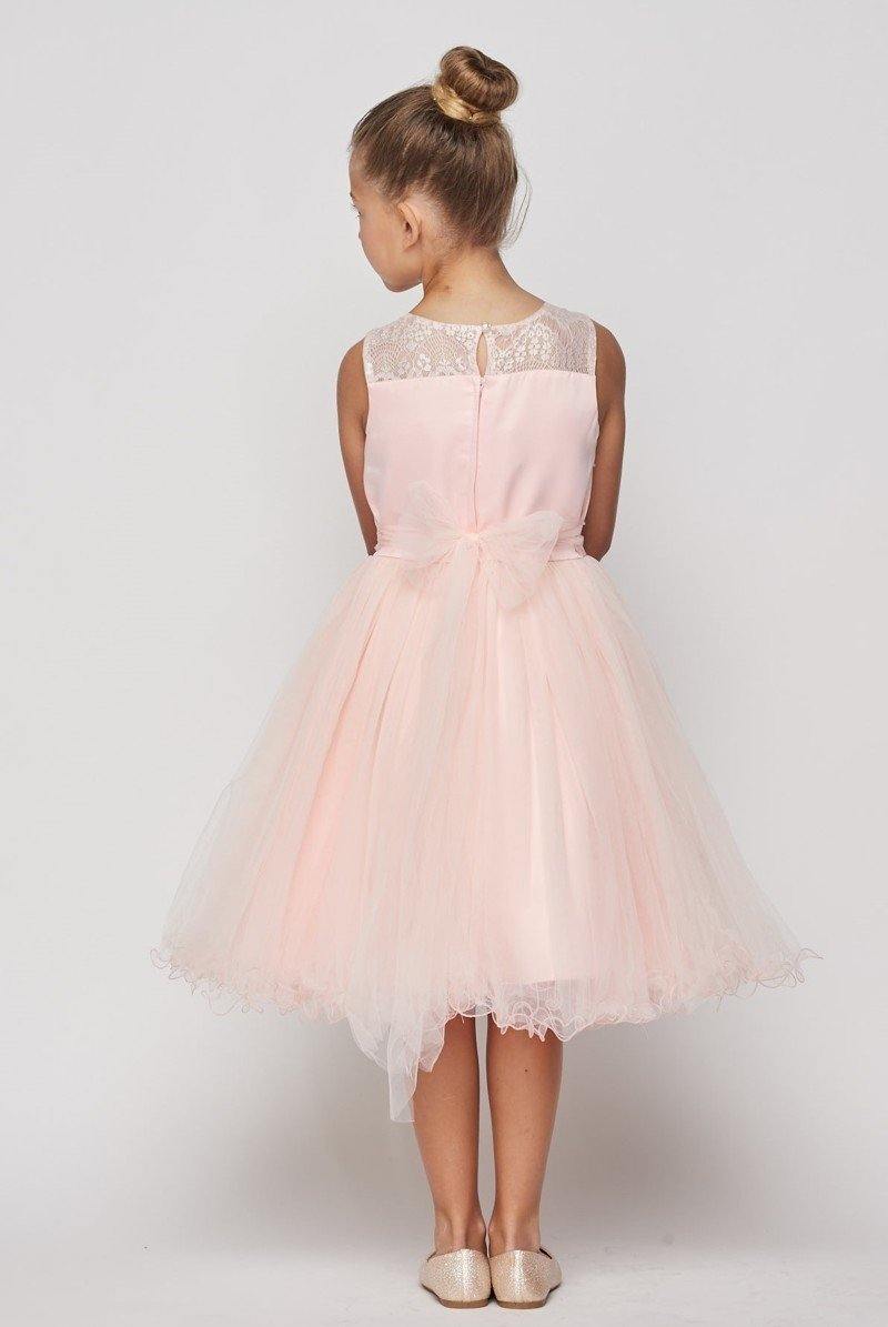 Short Embellished Gown Flowers Girl Dress