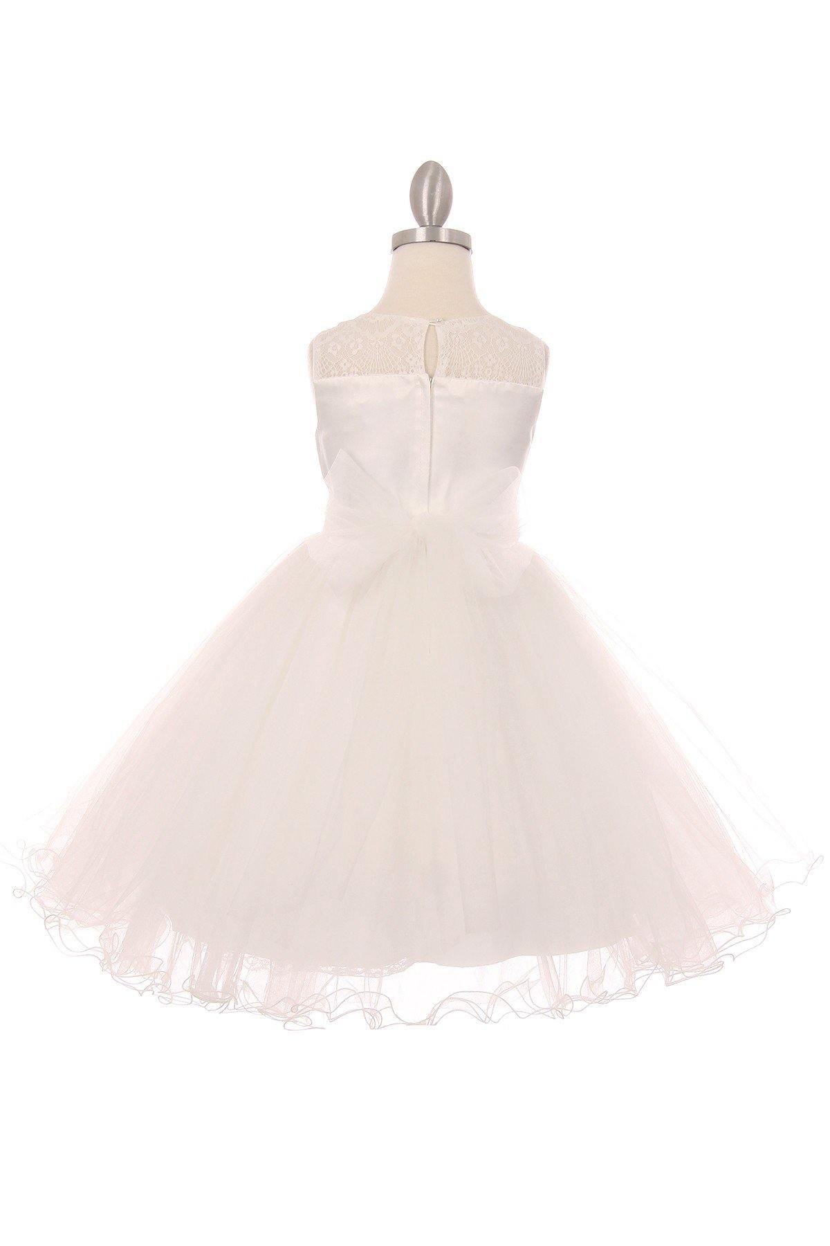 Short Embellished Gown Flowers Girl Dress