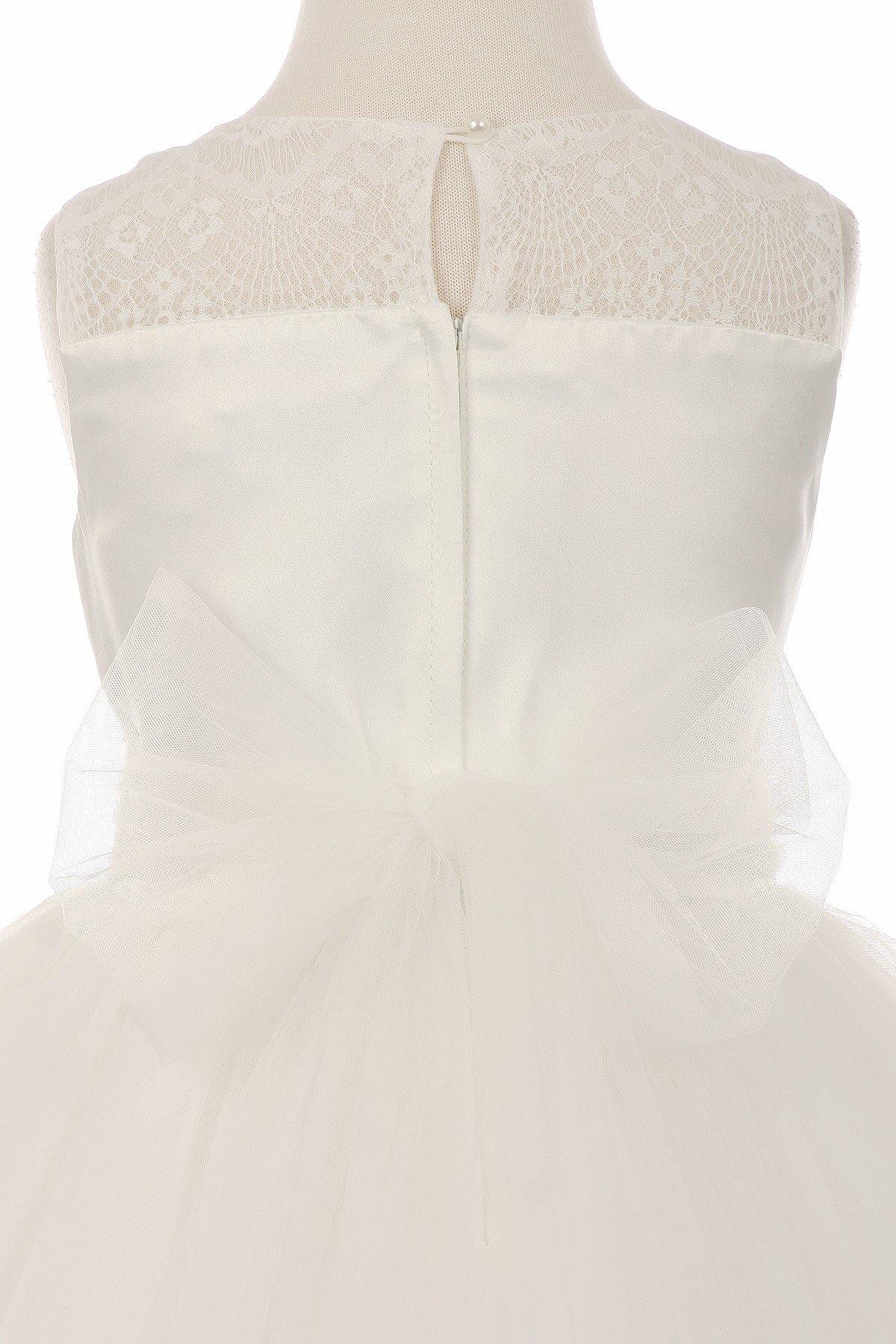 Short Embellished Gown Flowers Girl Dress