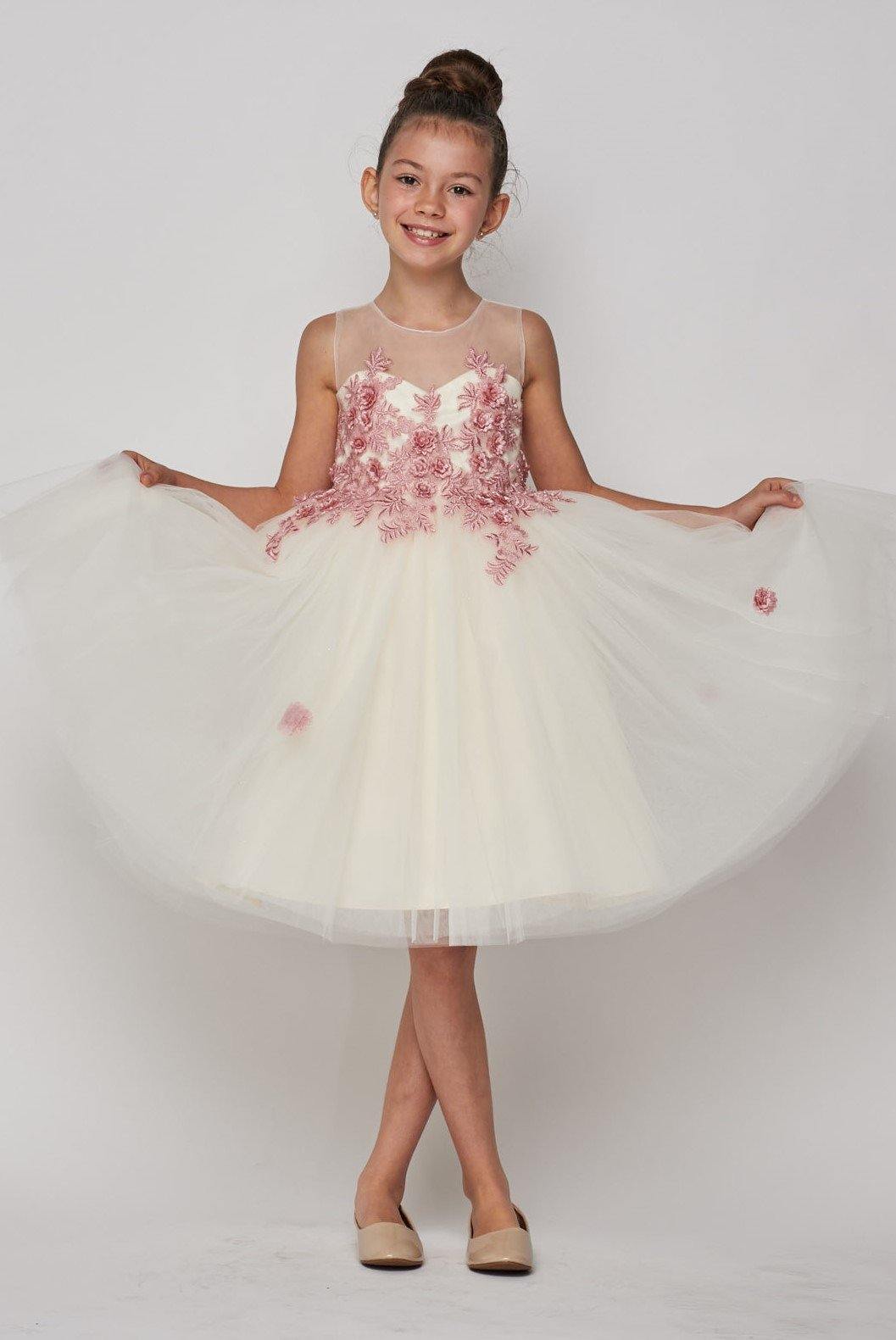 Short Floral Embellished Gown Flower Girls Dress | Dress Outlet The Dress Outlet Short Floral Embellished Gown Flower Girls Dress | Dress Outlet The Dress Outlet