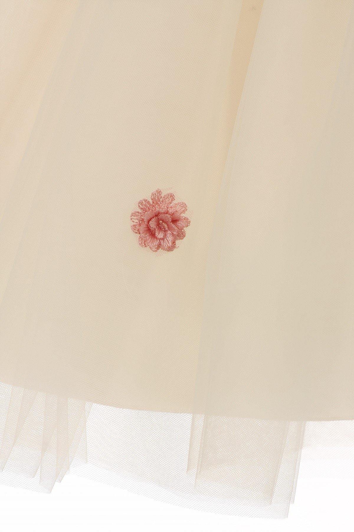 Short Floral Embellished Gown Flower Girls Dress - The Dress Outlet Cinderella Couture