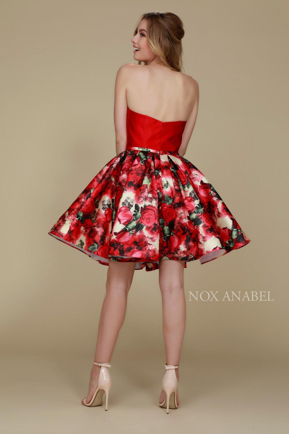 Short Floral Formal Prom Cocktail Dress