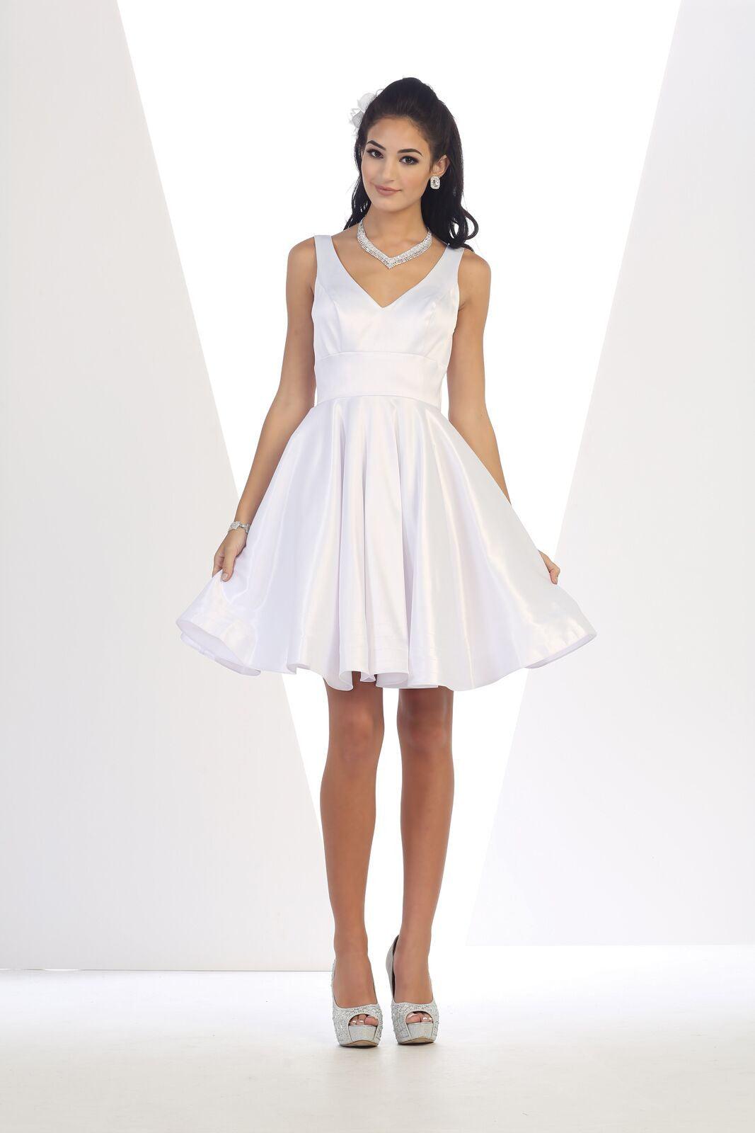 Short Formal Dress Graduation Prom Cocktail Bridesmaids - The Dress Outlet May Queen