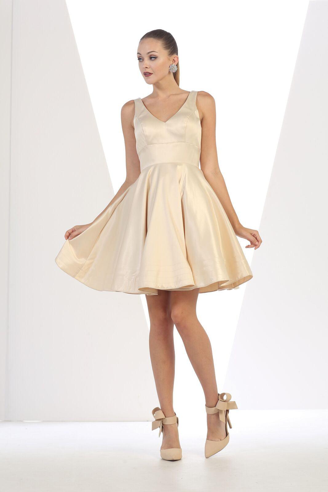 Short Formal Dress Graduation Prom Cocktail Bridesmaids - The Dress Outlet May Queen