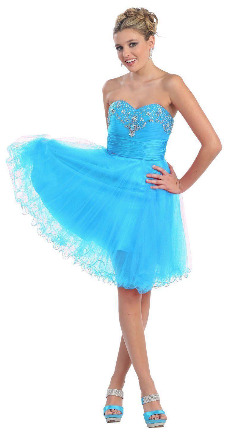 Short Formal Homecoming Prom Dress - The Dress Outlet May Queen