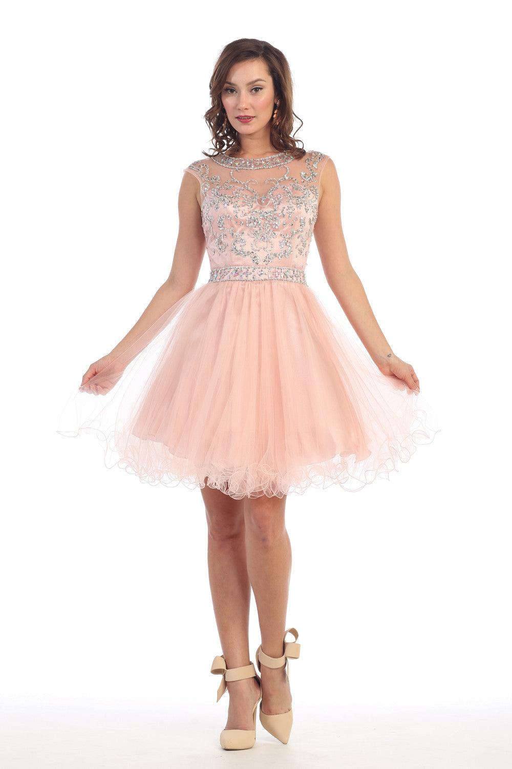 Short Formal Prom Homecoming Dress - The Dress Outlet May Queen