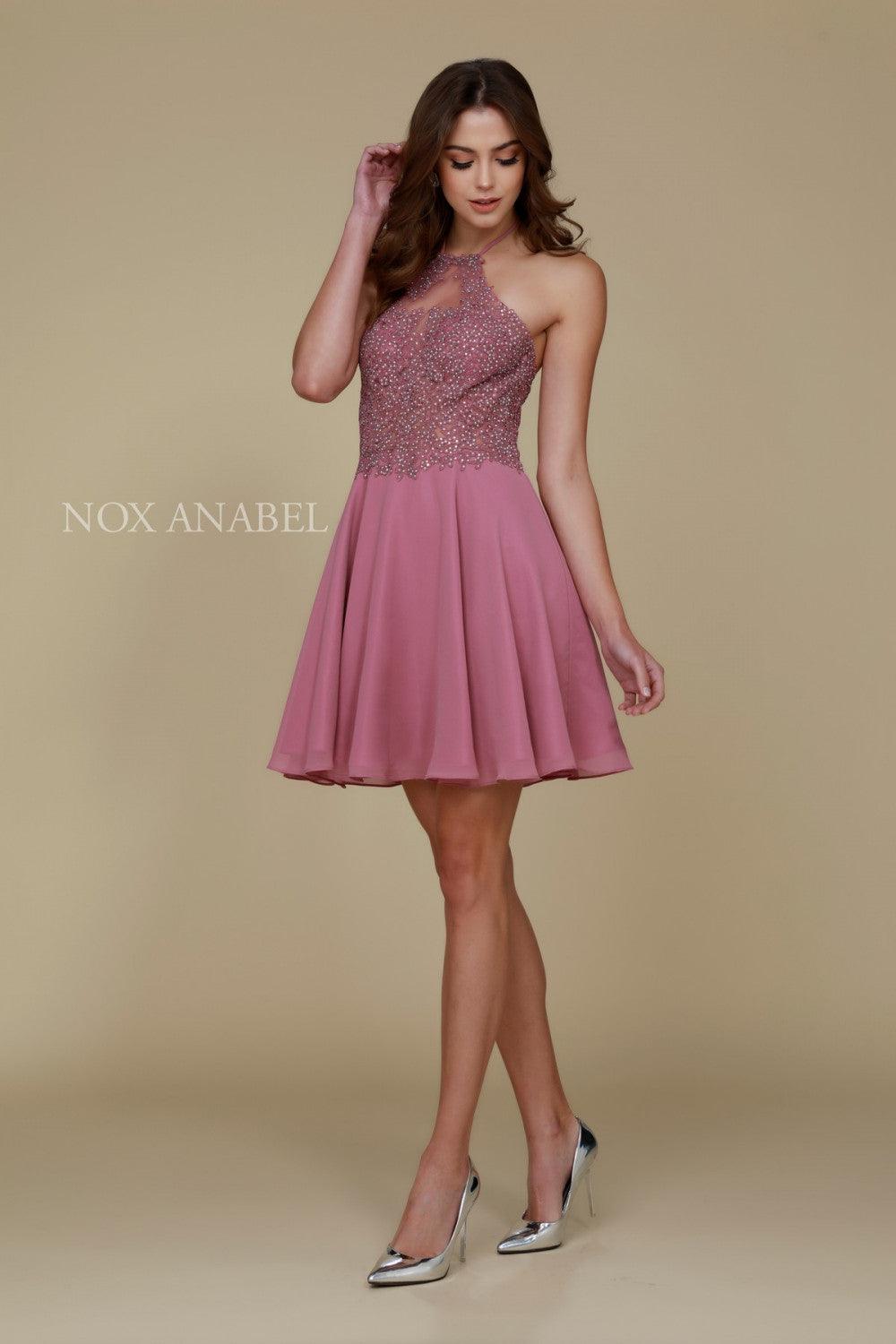 Short Halter Neck Homecoming Prom Dress