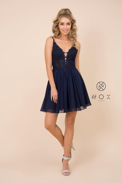 Short Homecoming Dress Sleeveless Cocktail - The Dress Outlet Nox Anabel