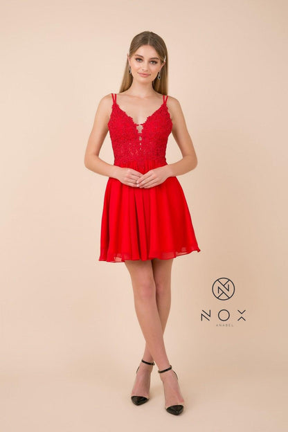 Short Homecoming Dress Sleeveless Cocktail - The Dress Outlet Nox Anabel