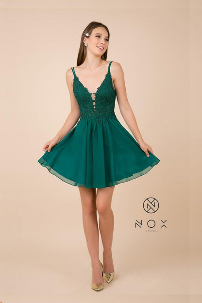 Short Homecoming Dress Sleeveless Cocktail - The Dress Outlet Nox Anabel