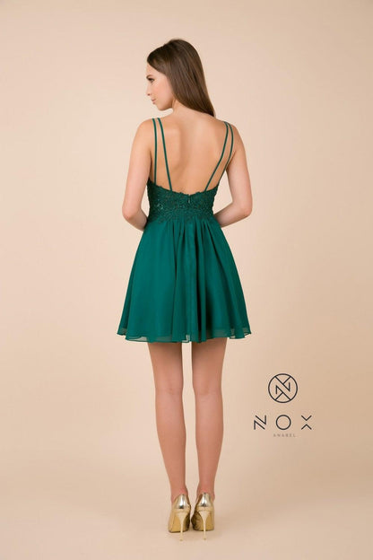 Short Homecoming Dress Sleeveless Cocktail - The Dress Outlet Nox Anabel