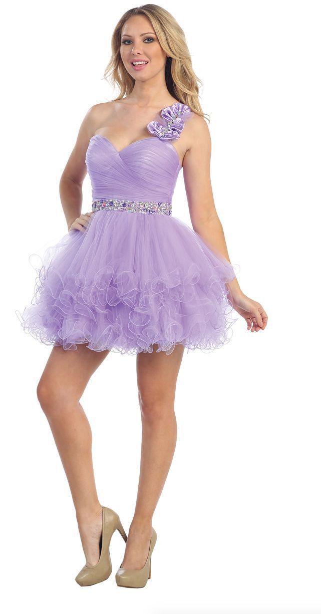 Short Homecoming Formal Prom Dress Lilac - The Dress Outlet May Queen