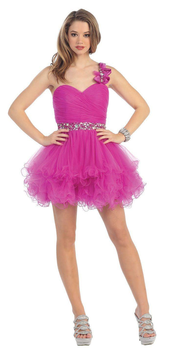 Short Homecoming Formal Prom Dress Magenta