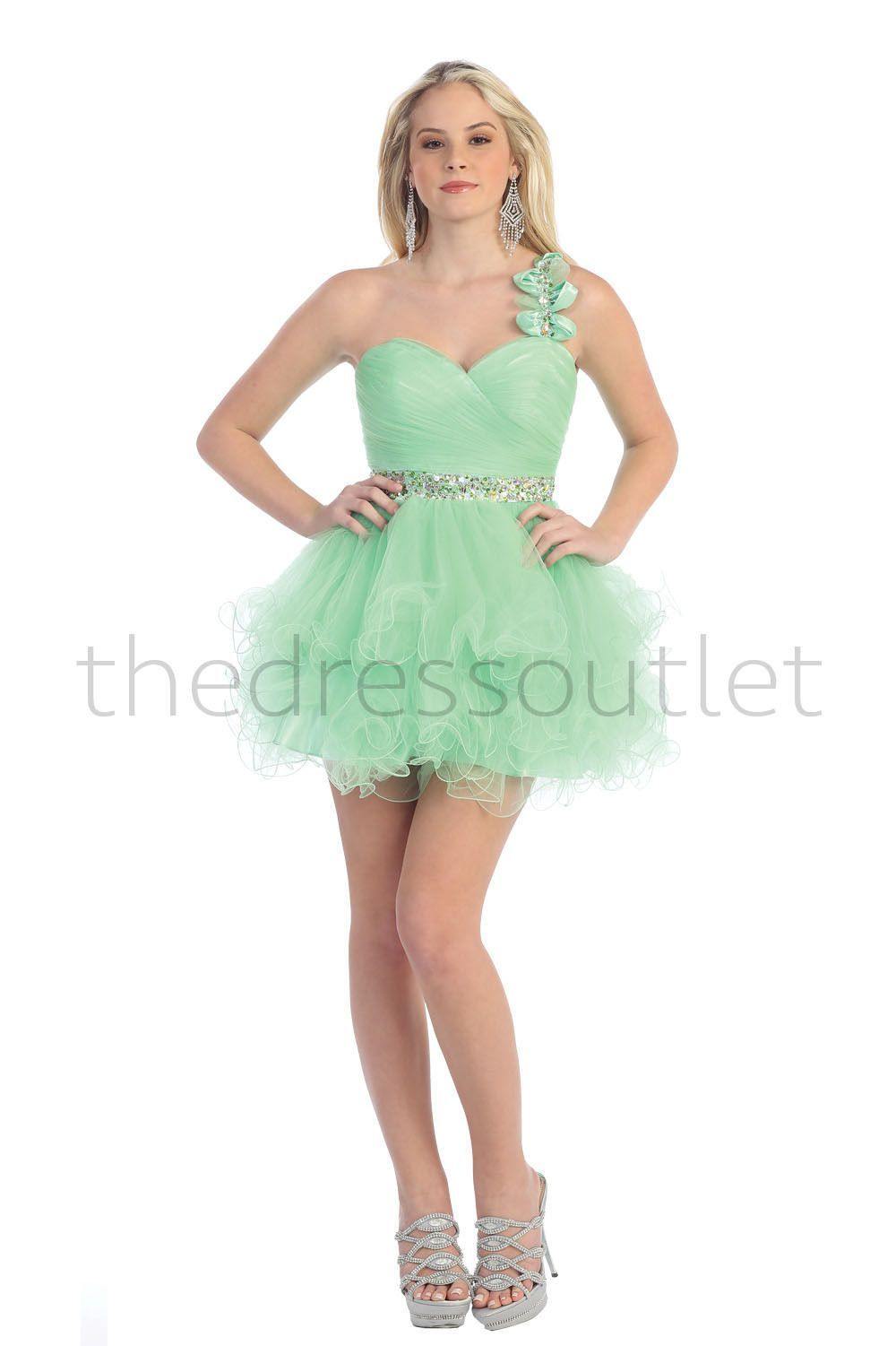Short Homecoming Formal Prom Dress Mint - The Dress Outlet May Queen