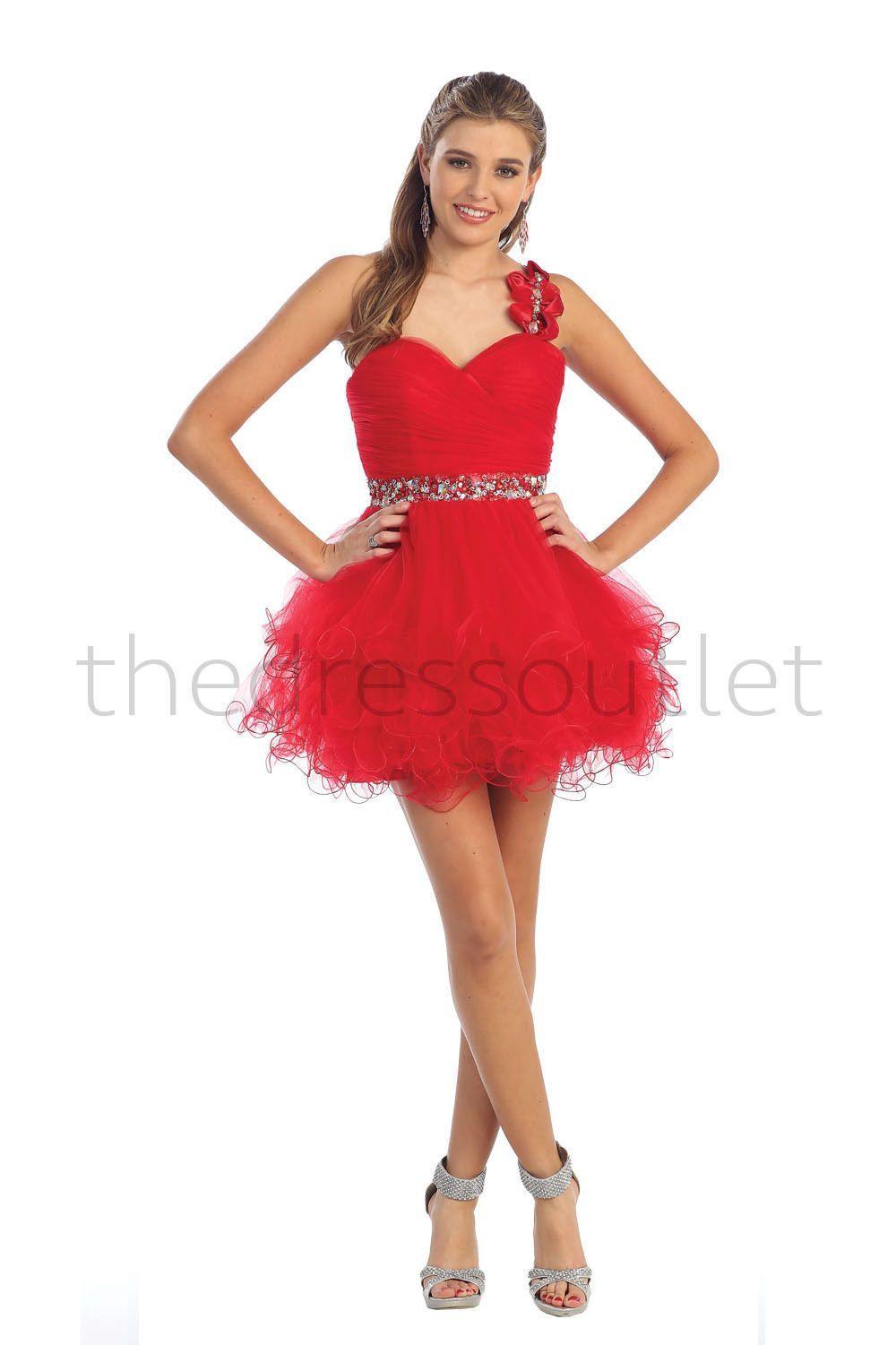 Short Homecoming Formal Prom Dress Red - The Dress Outlet May Queen
