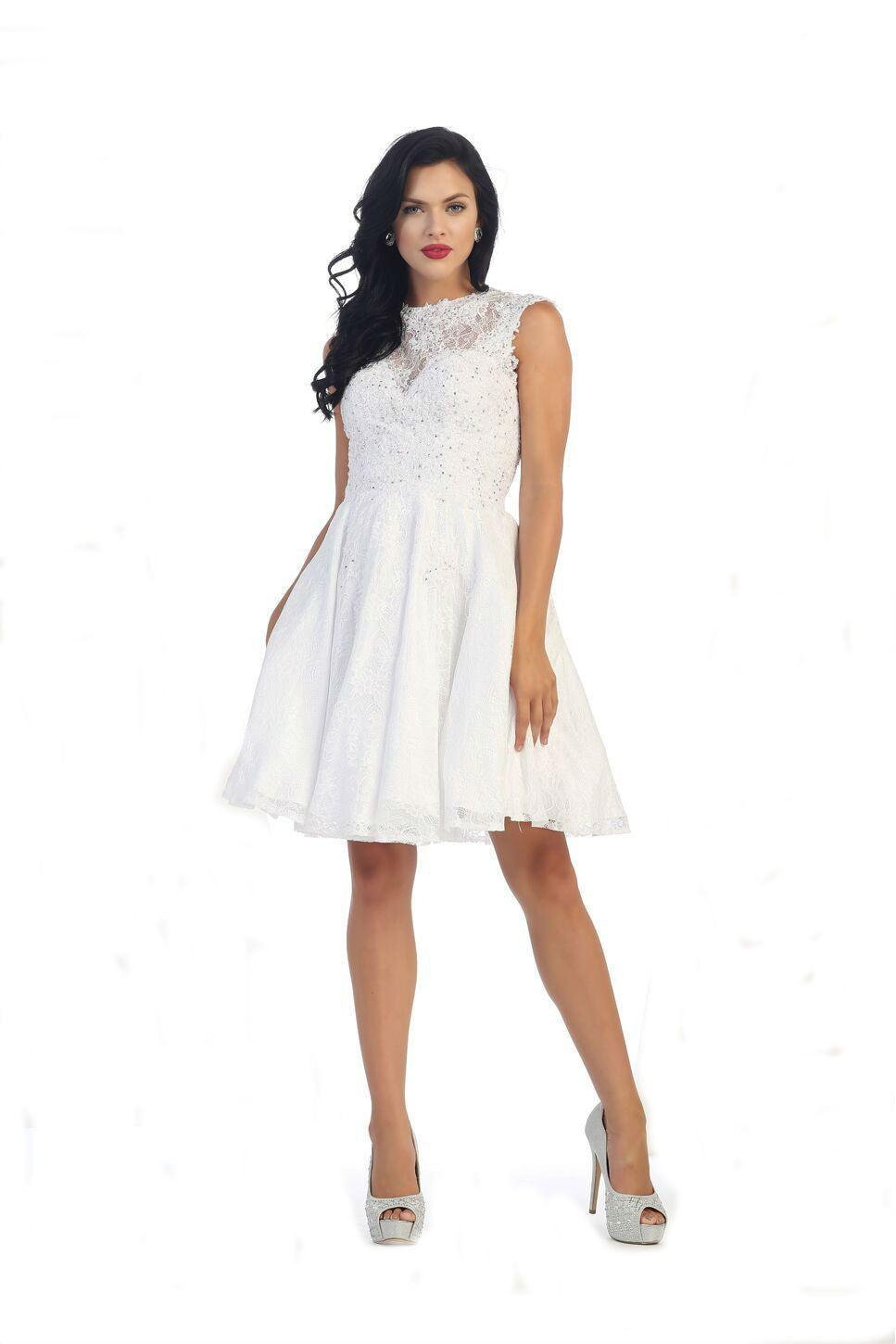 Short Homecoming Prom Cocktail Dress - The Dress Outlet May Queen