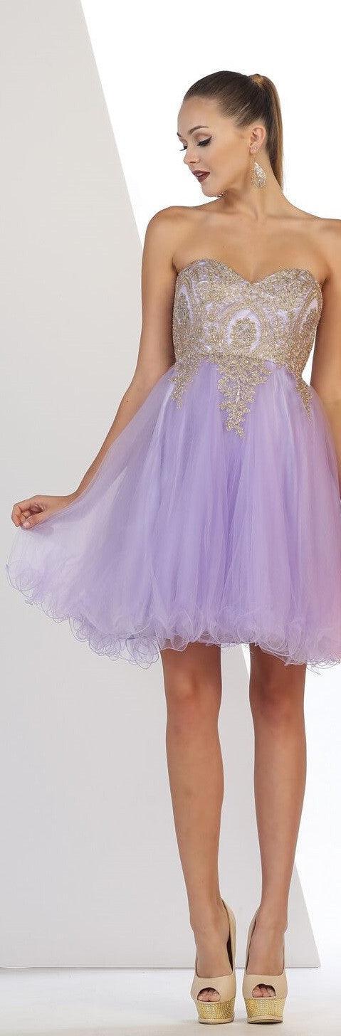 Short Homecoming Prom Dress Cocktail - The Dress Outlet May Queen