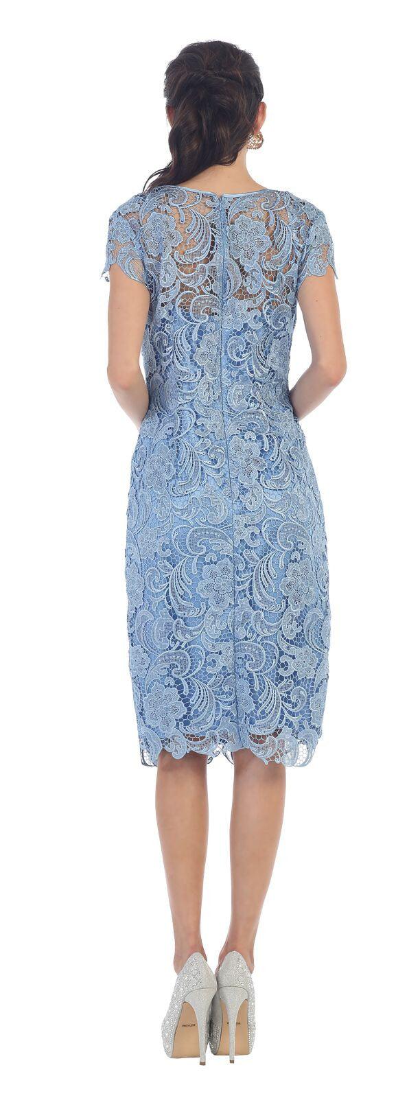 Short Lace Mother of Bride Dress - The Dress Outlet May Queen