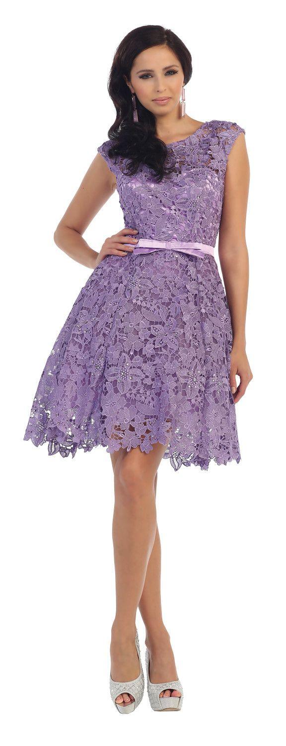 Short Lace Prom Formal Cocktail Dress Bridesmaids