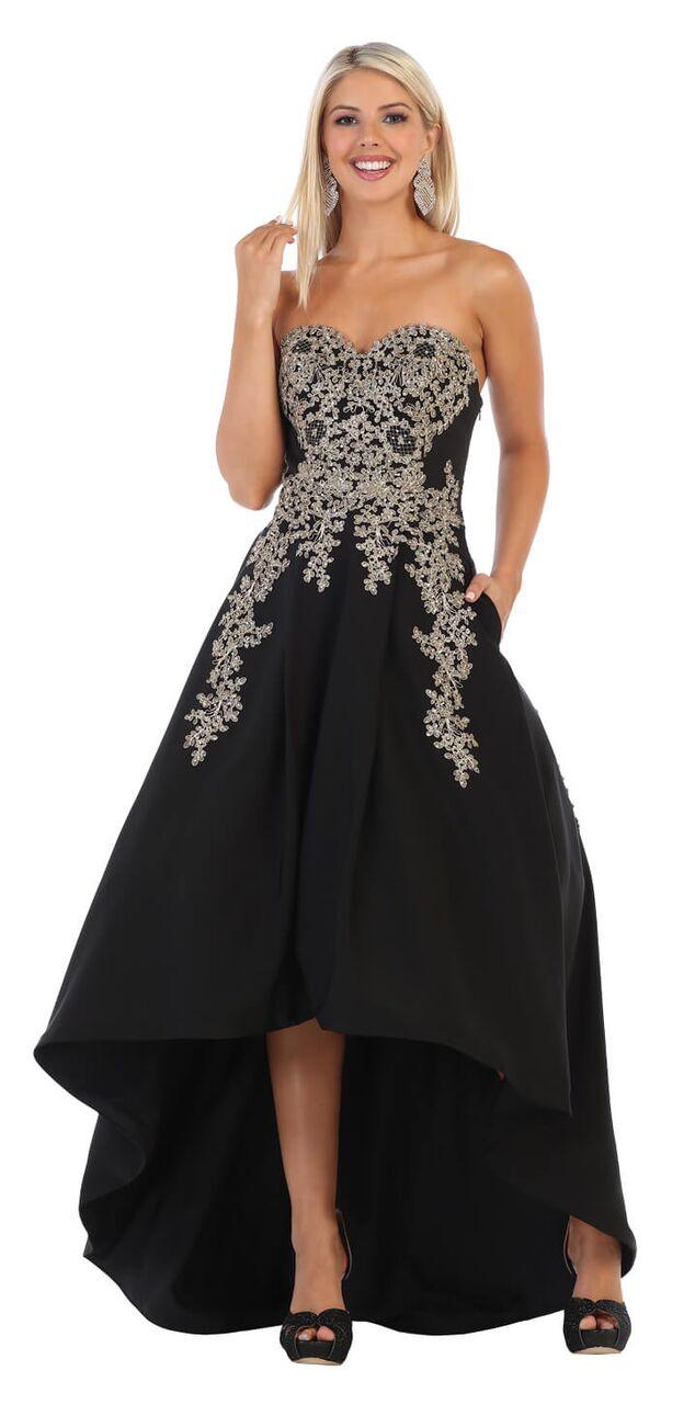 Short Long Lace High Low Prom Dress - The Dress Outlet May Queen