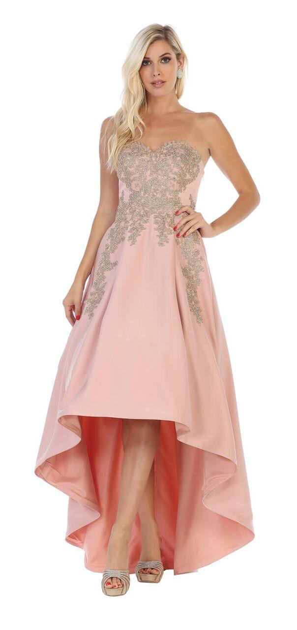 Short Long Lace High Low Prom Dress - The Dress Outlet May Queen