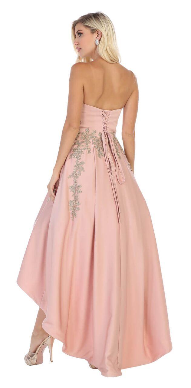 Short Long Lace High Low Prom Dress - The Dress Outlet May Queen