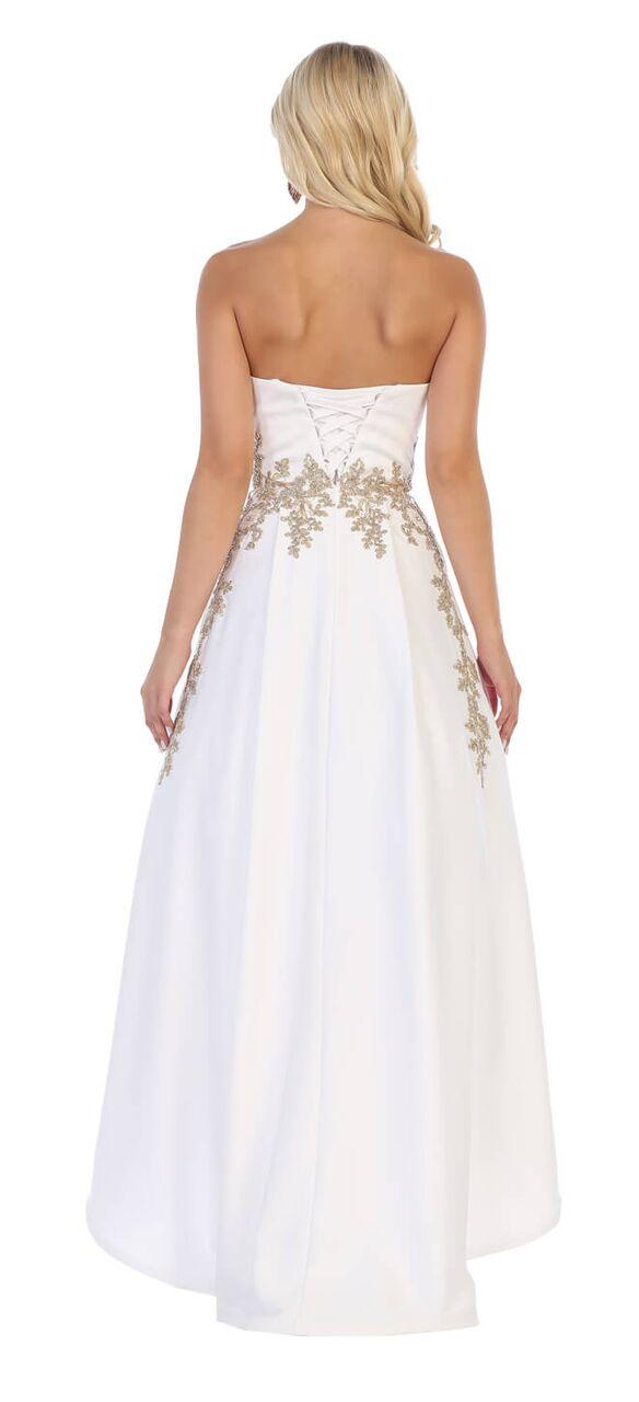 Short Long Lace High Low Prom Dress - The Dress Outlet May Queen
