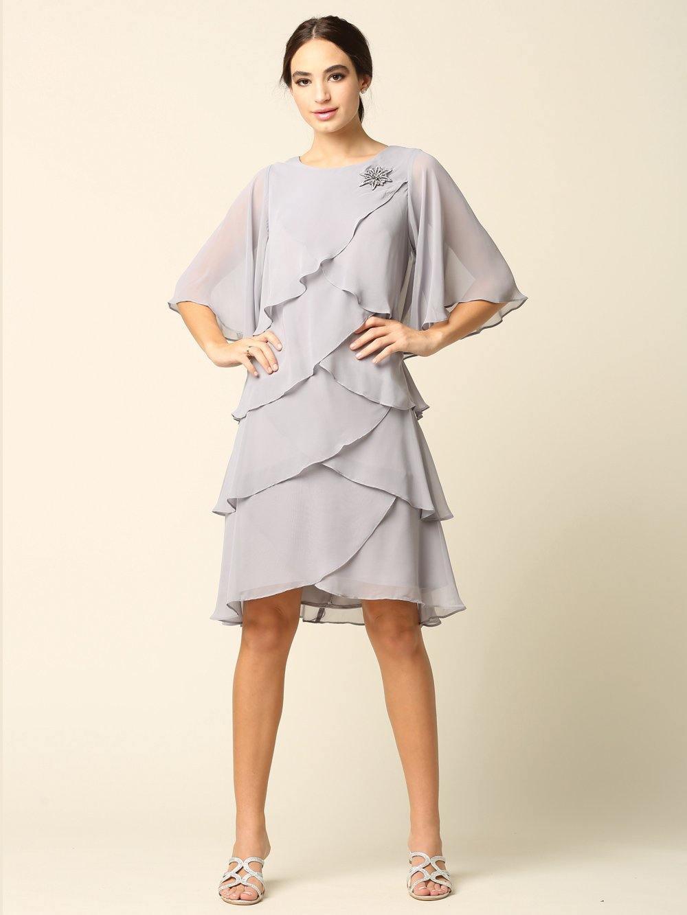 Burgundy Short Mother of the Bride Chiffon Cocktail Dress for $89.99