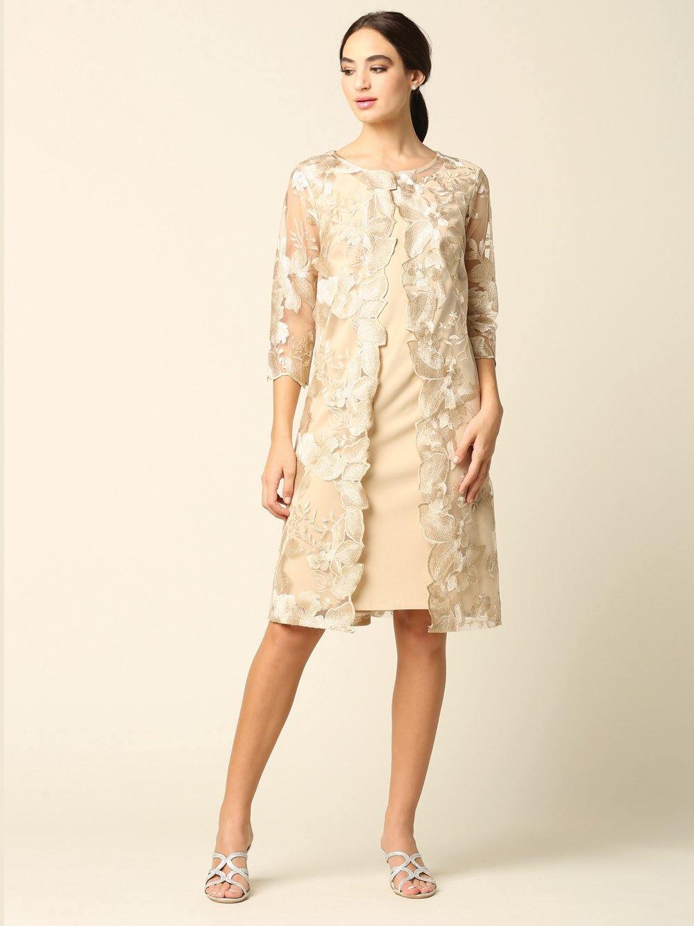 Short Mother of the Bride Chiffon Dress - The Dress Outlet Eva Fashion