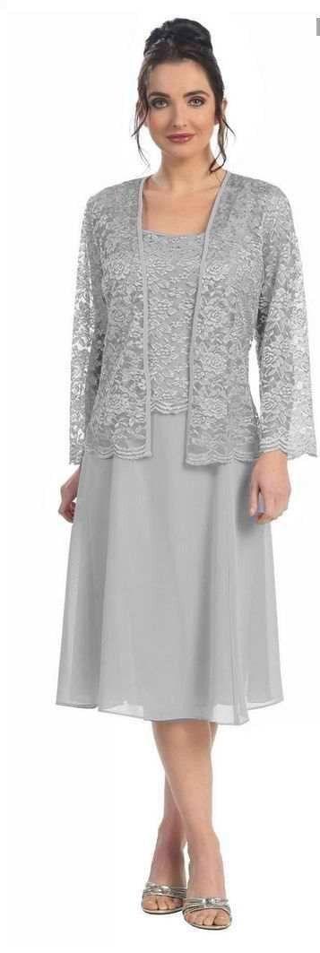 Short Mother Of The Bride Dress With Jacket - The Dress Outlet Sally
