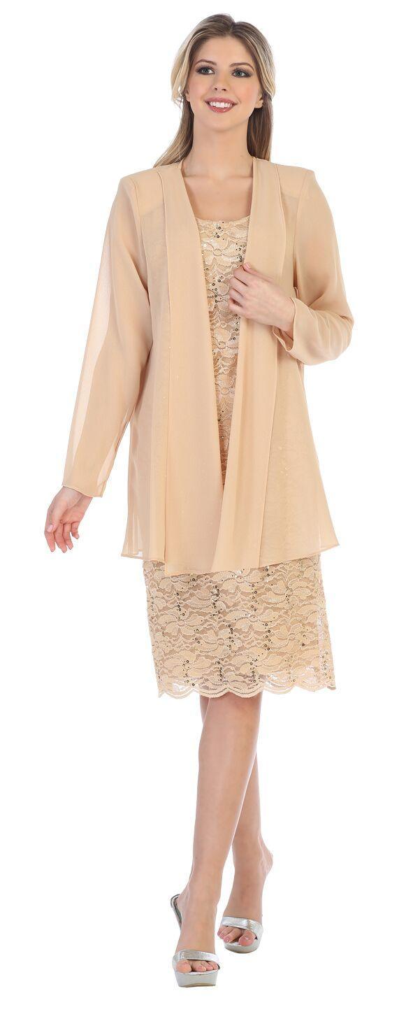 Short Mother of the Bride Formal Plus Size Dress - The Dress Outlet Sally