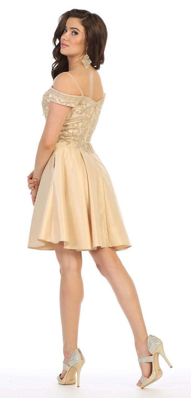 Short Off the Shoulder Homecoming Plus Size Prom Dress - The Dress Outlet May Queen