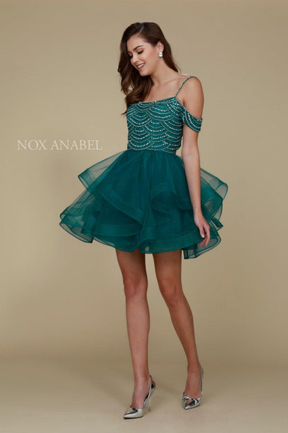 Short Off The Shoulder Prom Homecoming Dress - The Dress Outlet Nox Anabel