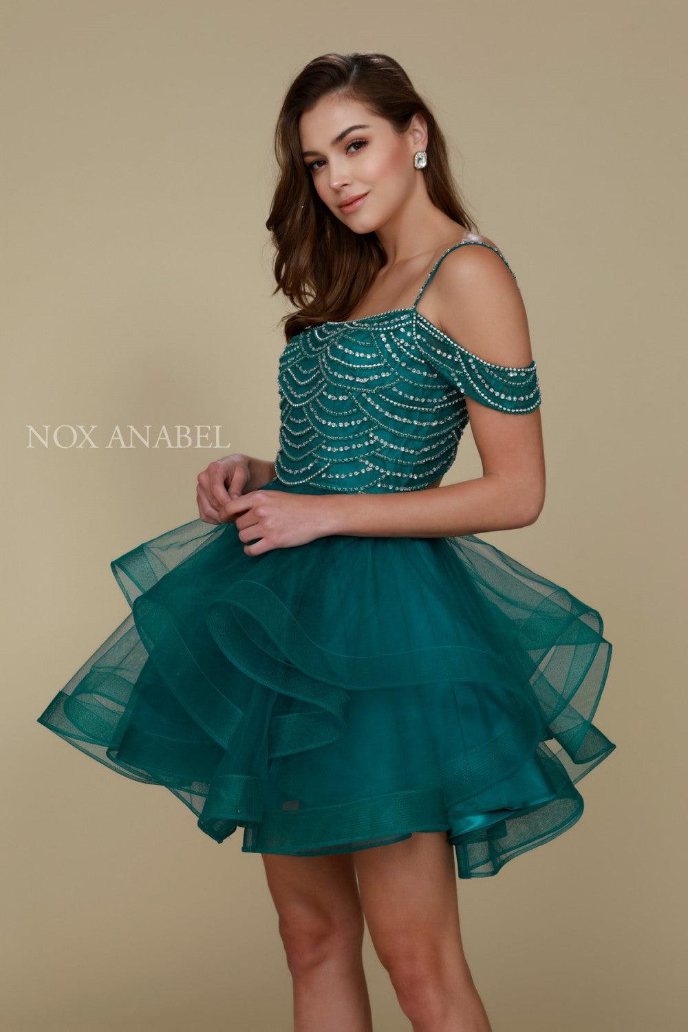 Short Off The Shoulder Prom Homecoming Dress - The Dress Outlet Nox Anabel
