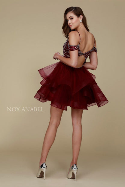 Short Off The Shoulder Prom Homecoming Dress - The Dress Outlet Nox Anabel