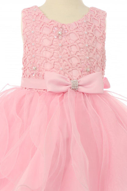 Short Party Sequin and Organza Flower Girls Dress - The Dress Outlet Cinderella Couture