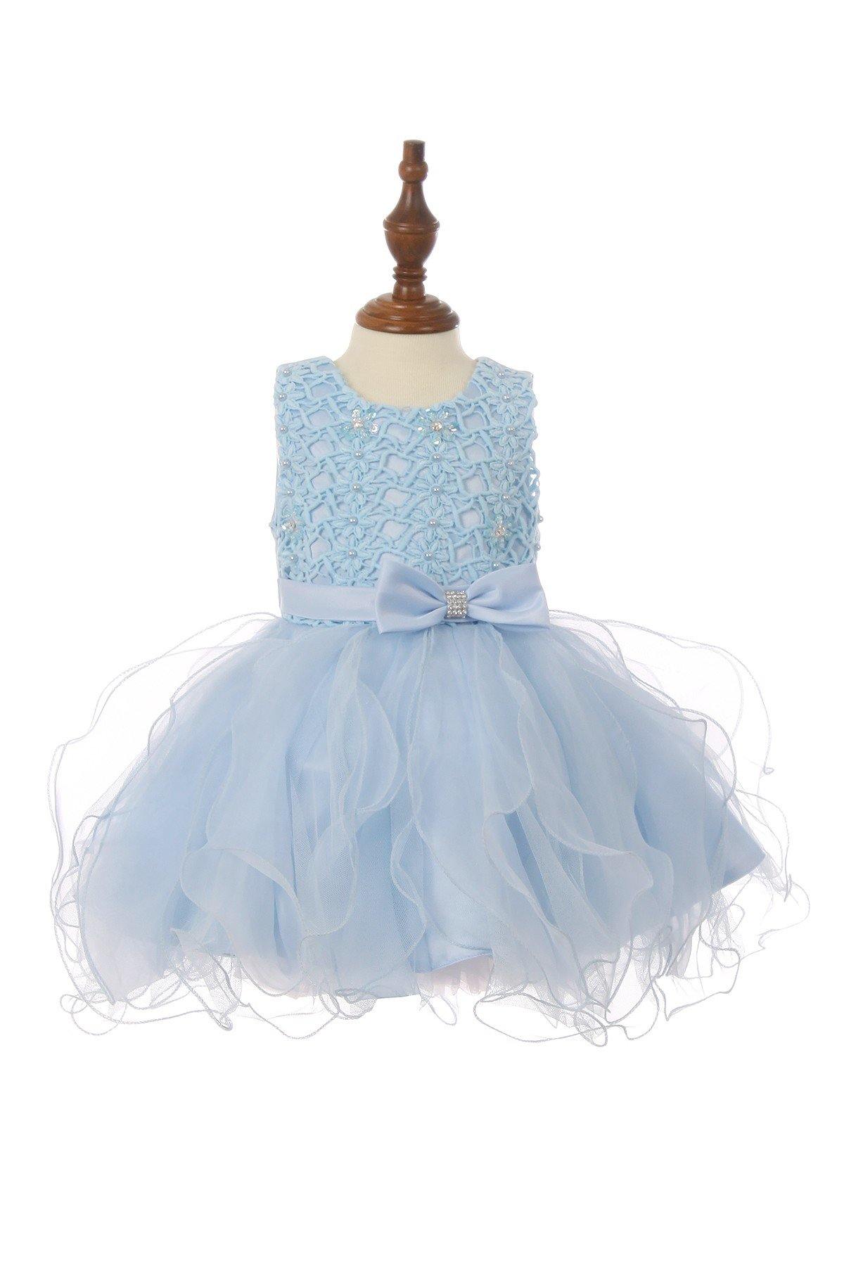 Short Party Sequin and Organza Flower Girls Dress