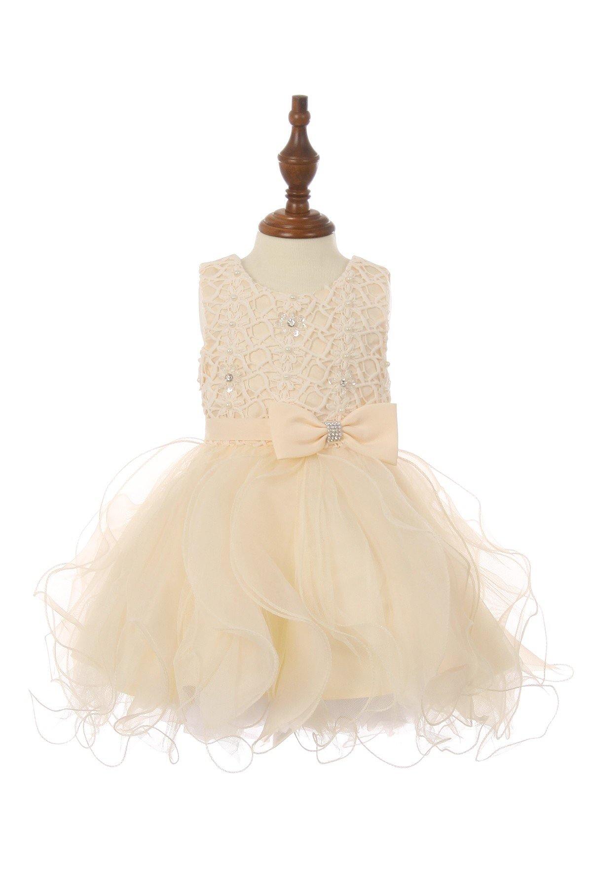Short Party Sequin and Organza Flower Girls Dress