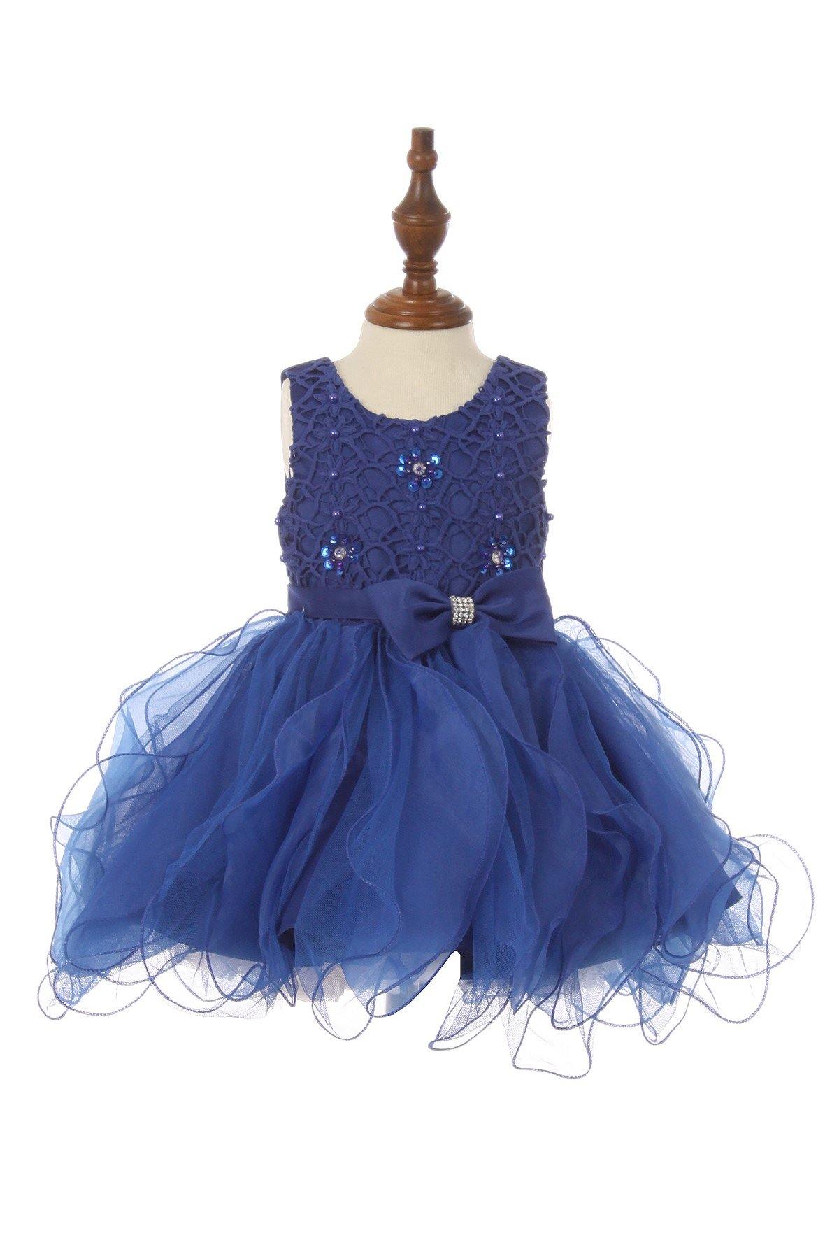 Short Party Sequin and Organza Flower Girls Dress