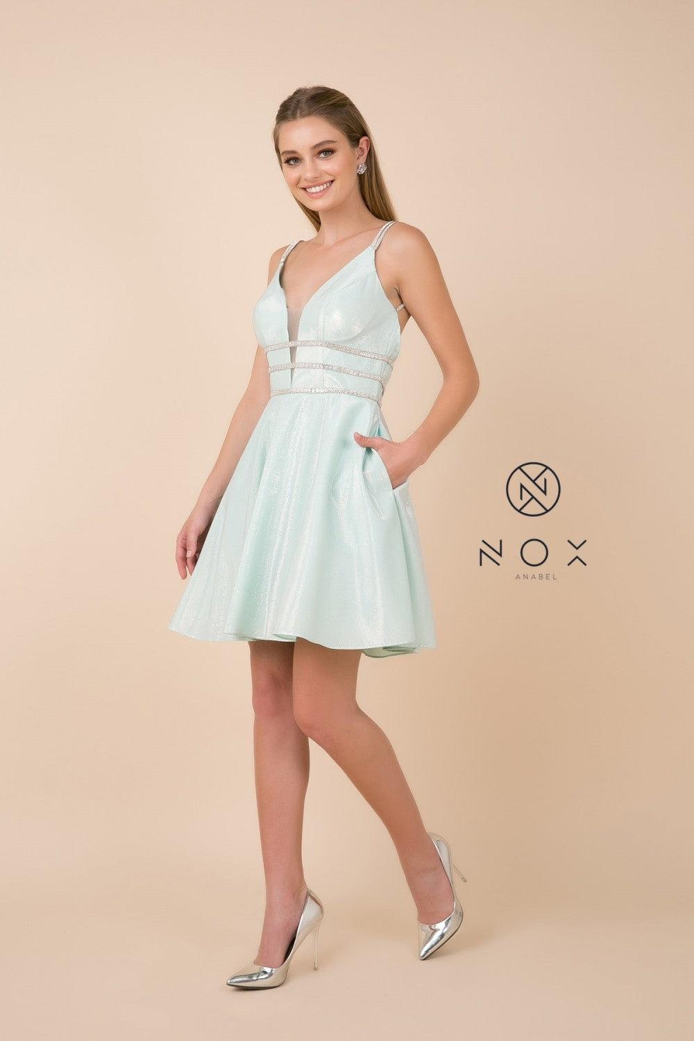 Short Prom Dress Sleeveless Cocktail - The Dress Outlet Nox Anabel