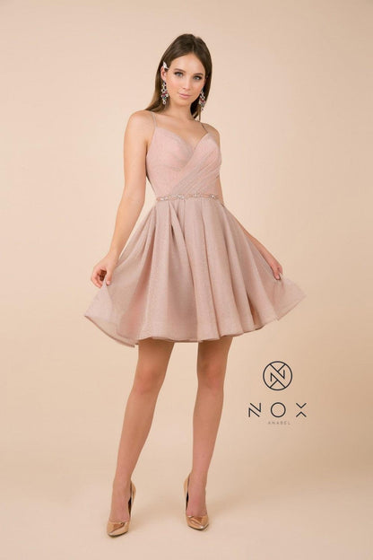 Short Prom Dress Spaghetti Straps Homecoming - The Dress Outlet Nox Anabel