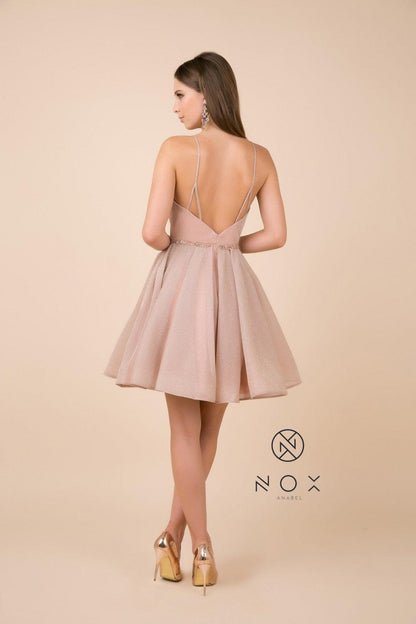 Short Prom Dress Spaghetti Straps Homecoming - The Dress Outlet Nox Anabel