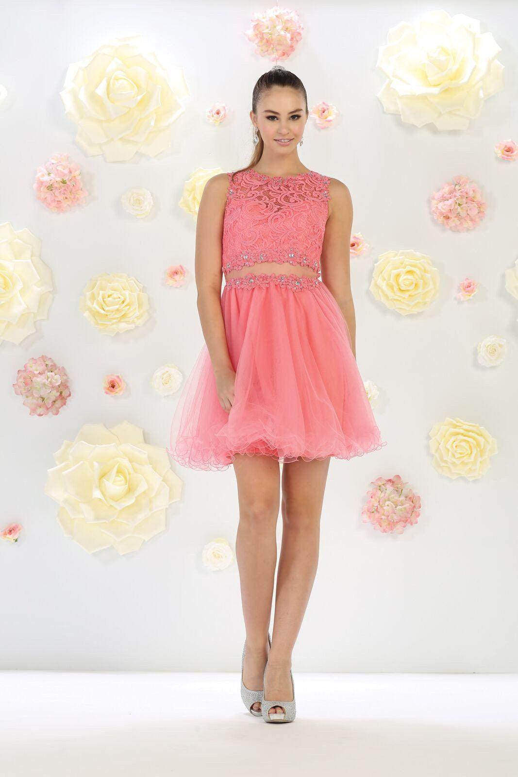 Short Prom Formal Homecoming Dress - The Dress Outlet May Queen