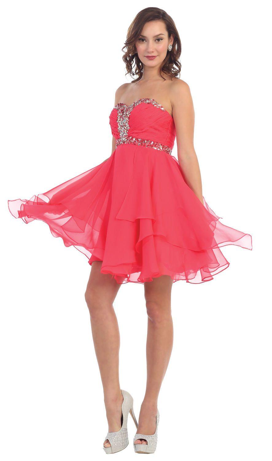 Short Prom Plus Size Homecoming Cocktail Dress - The Dress Outlet May Queen