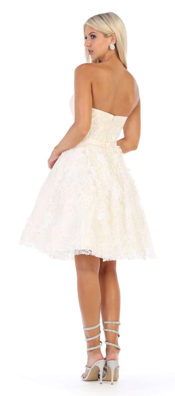 Short Prom Strapless Graduation Cocktail Dress - The Dress Outlet May Queen