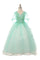 Short Sleeved Beaded Organza Gown Flower Girl - The Dress Outlet Cinderella Couture