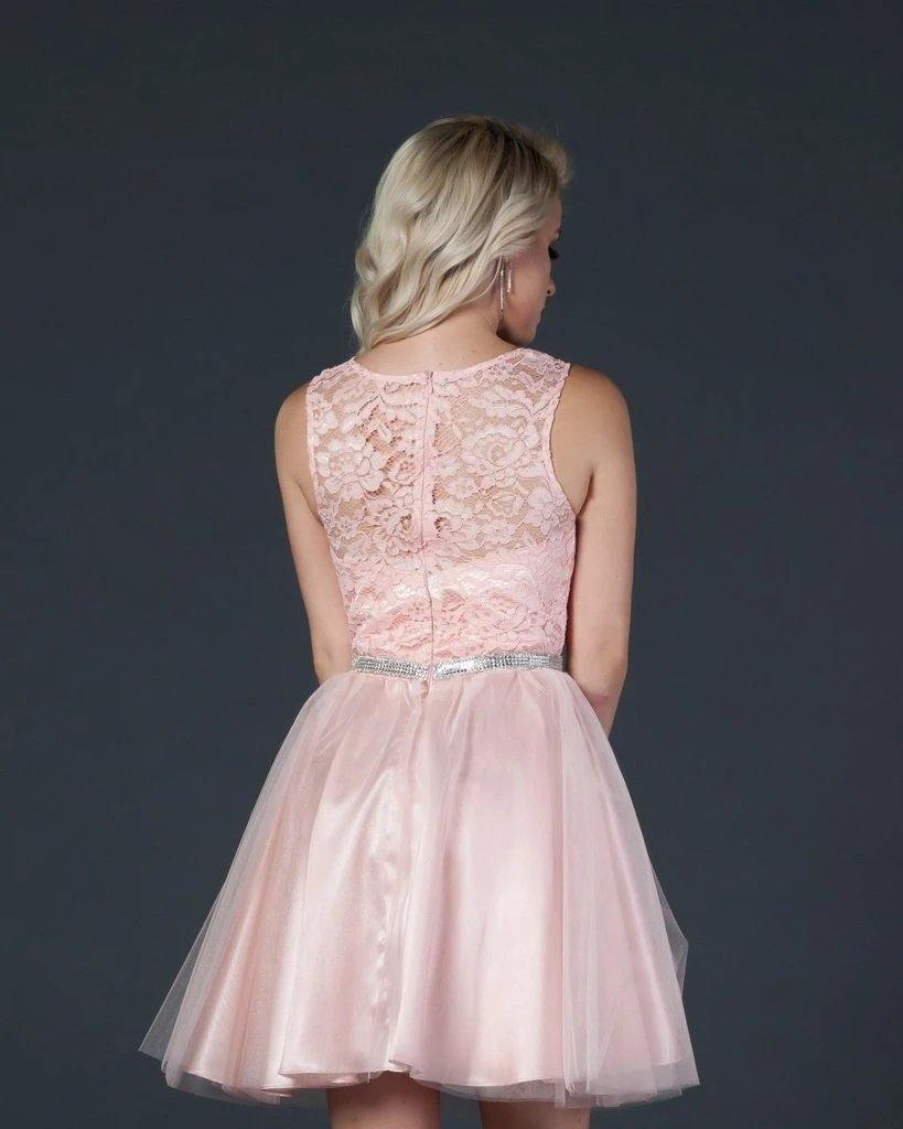Prom Short Homecoming Sleeveless Lace Cocktail Dress Sale - The Dress Outlet