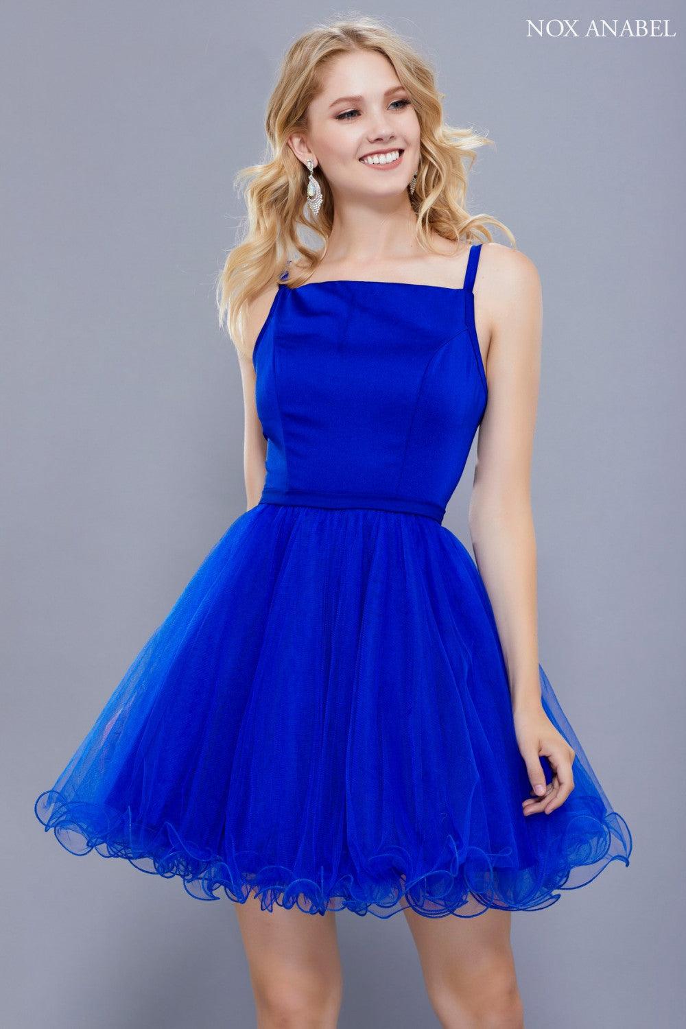 Short Sleeveless Tulle Formal Homecoming Prom Dress - The Dress Outlet Nox Anabel